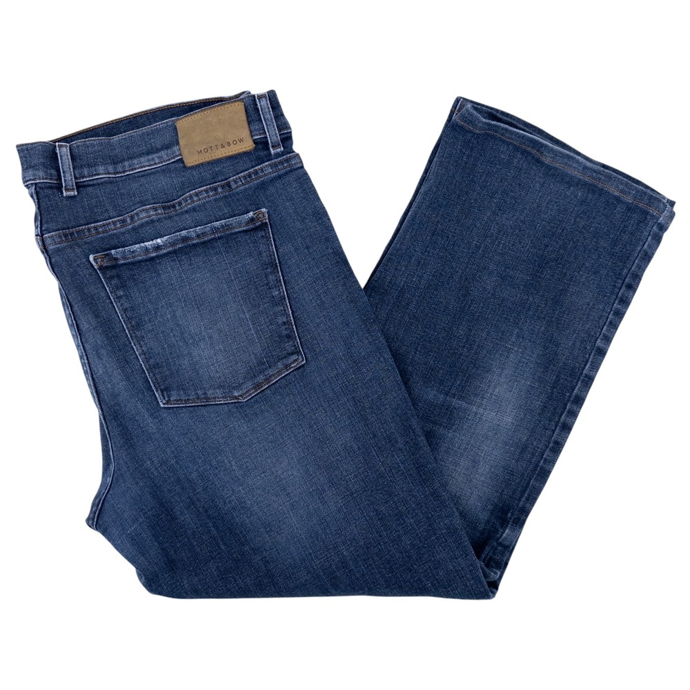 Mott & Bow Mens 40x28 (tag‎ 40x32) Wooster Straight Leg Jeans Blue Stretch Denim